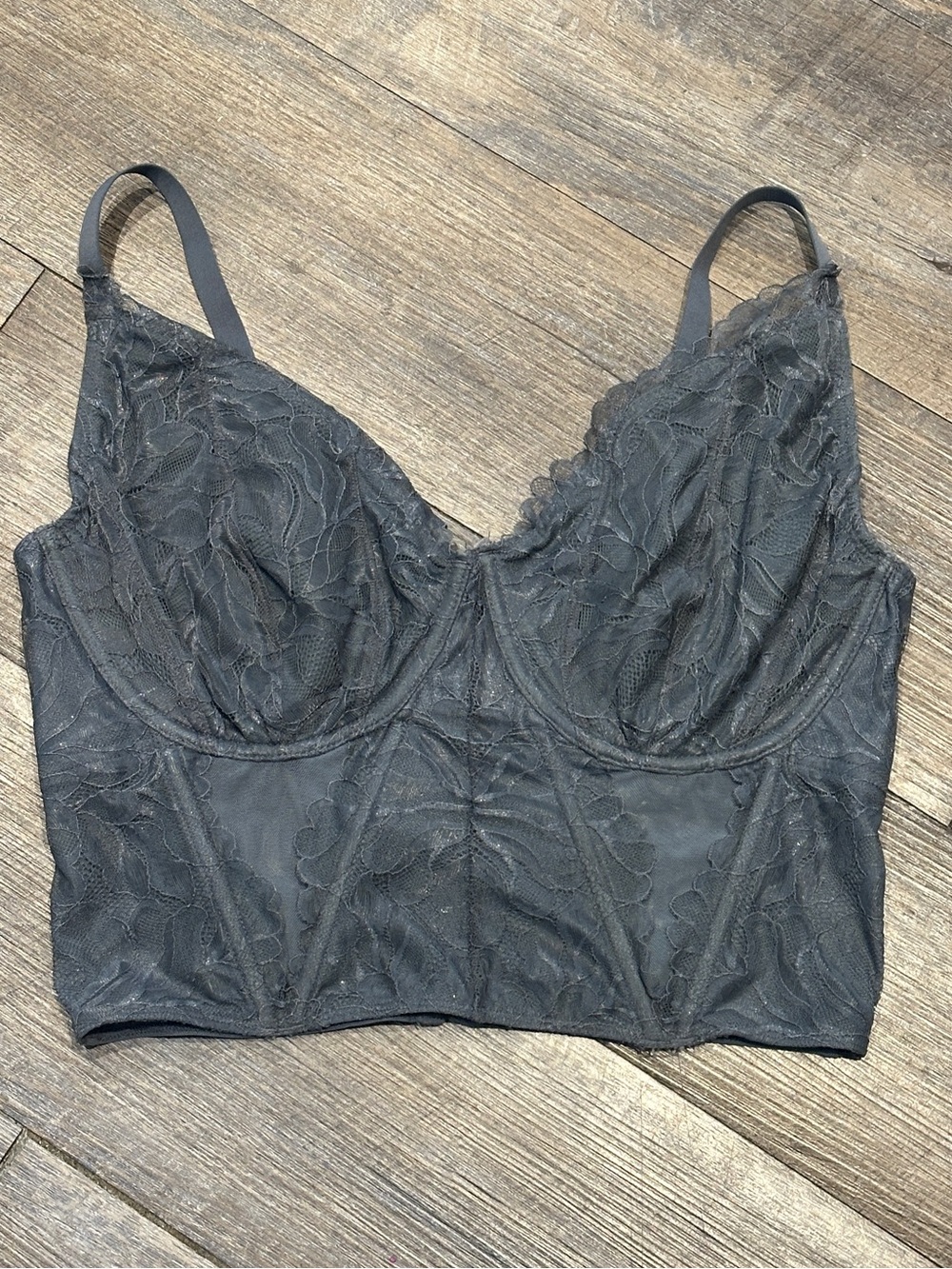 Gilly Hicks Hollister Blue Cropped Corset Top Size Medium Curvy